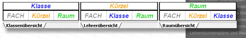 Schema Datenverteilung Axcel Stundenplaner