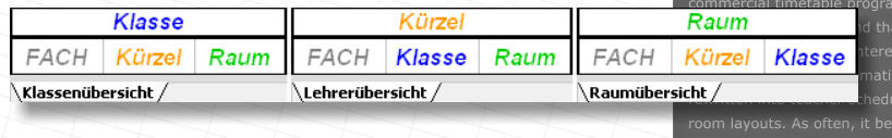 Schema Datenverteilung Axcel Stundenplaner